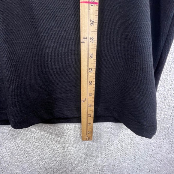 ZARA Black Shift Dress 3/4 Sleeve Crew Neck Back Zip Stretch USA L - Picture 7 of 10